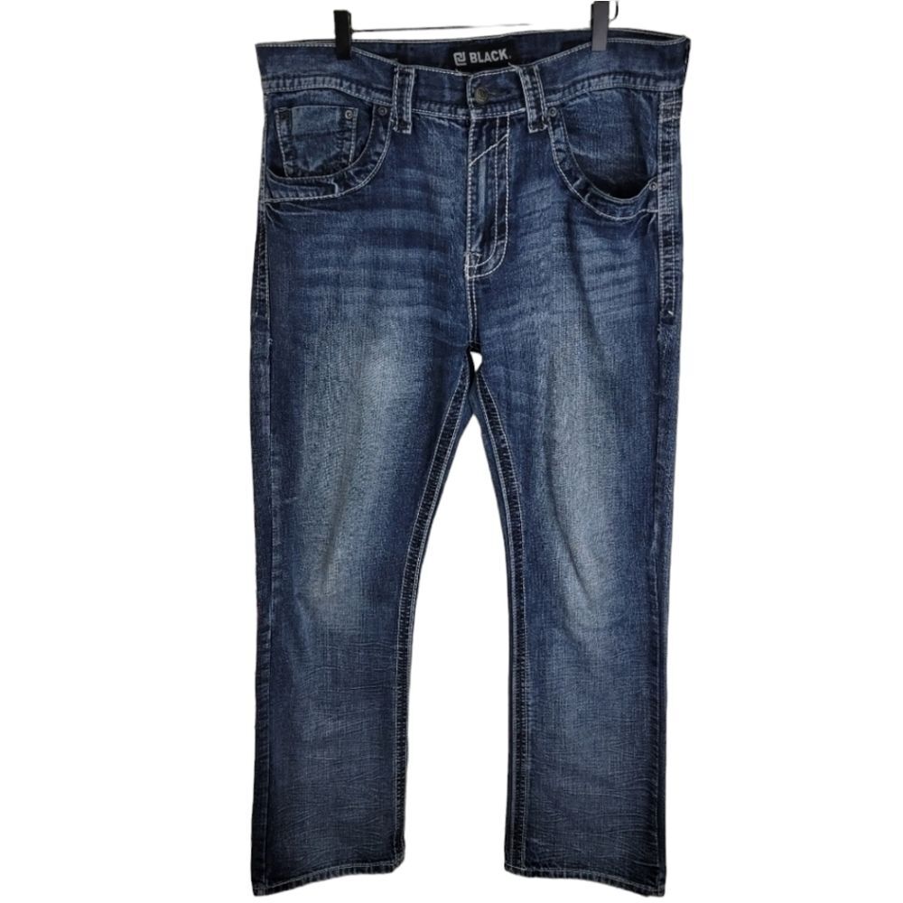 CJ Black relaxed straight leg flap pocket jeans 36